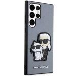 Carcasa Karl Lagerfeld Saffiano Karl and Choupette compatibila cu Samsung Galaxy S23 Ultra, Gri 5 - lerato.ro