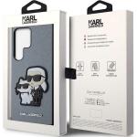 Carcasa Karl Lagerfeld Saffiano Karl and Choupette compatibila cu Samsung Galaxy S23 Ultra, Gri 9 - lerato.ro