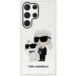 Carcasa Karl Lagerfeld Glitter Karl and Choupette compatibila cu Samsung Galaxy S23 Ultra, Transparent 2 - lerato.ro