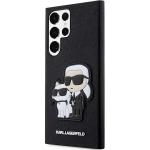 Carcasa Karl Lagerfeld Saffiano Karl and Choupette compatibila cu Samsung Galaxy S23 Ultra, Negru 3 - lerato.ro