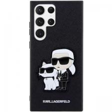 Carcasa Karl Lagerfeld Saffiano Karl and Choupette compatibila cu Samsung Galaxy S23 Ultra, Negru