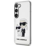 Carcasa Karl Lagerfeld Glitter Karl and Choupette compatibila cu Samsung Galaxy S23 Plus, Transparent 3 - lerato.ro