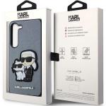 Carcasa Karl Lagerfeld Saffiano Karl and Choupette compatibila cu Samsung Galaxy S23 Plus, Gri 9 - lerato.ro