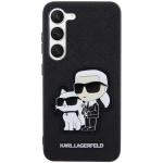 Carcasa Karl Lagerfeld Saffiano Karl and Choupette compatibila cu Samsung Galaxy S23 Plus, Negru 2 - lerato.ro
