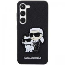 Carcasa Karl Lagerfeld Saffiano Karl and Choupette compatibila cu Samsung Galaxy S23 Plus, Negru