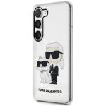 Carcasa Karl Lagerfeld Glitter Karl and Choupette compatibila cu Samsung Galaxy S23, Transparent 3 - lerato.ro