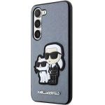 Carcasa Karl Lagerfeld Saffiano Karl and Choupette compatibila cu Samsung Galaxy S23, Gri 3 - lerato.ro