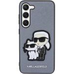 Carcasa Karl Lagerfeld Saffiano Karl and Choupette compatibila cu Samsung Galaxy S23, Gri 2 - lerato.ro