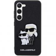 Carcasa Karl Lagerfeld Saffiano Karl and Choupette compatibila cu Samsung Galaxy S23, Negru