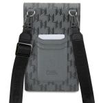 Geanta universala Karl Lagerfeld Saffiano Monogram Ikonik, 18.5 x 12 x 2 cm, 2 compartimente, Silver 6 - lerato.ro