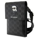 Geanta universala Karl Lagerfeld Saffiano Monogram Ikonik, 18.5 x 12 x 2 cm, 2 compartimente, Negru 3 - lerato.ro