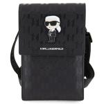 Geanta universala Karl Lagerfeld Saffiano Monogram Ikonik, 18.5 x 12 x 2 cm, 2 compartimente, Negru 2 - lerato.ro
