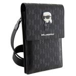 Geanta universala Karl Lagerfeld Saffiano Monogram Ikonik, 18.5 x 12 x 2 cm, 2 compartimente, Negru 4 - lerato.ro