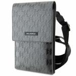 Geanta universala Karl Lagerfeld Monogram Plate, 18.5 x 11.5 x 2 cm, 5 compartimente, Silver 3 - lerato.ro