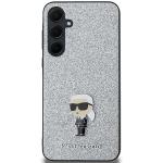 Carcasa Karl Lagerfeld Fixed Glitter Ikonik Logo Metal Pin compatibila cu Samsung Galaxy A55, Silver 2 - lerato.ro