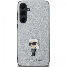 Carcasa Karl Lagerfeld Fixed Glitter Ikonik Logo Metal Pin compatibila cu Samsung Galaxy A55, Silver
