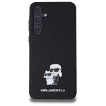 Carcasa Karl Lagerfeld Saffiano Karl and Choupette Pin compatibila cu Samsung Galaxy A55, Negru 2 - lerato.ro