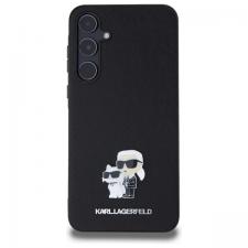 Carcasa Karl Lagerfeld Saffiano Karl and Choupette Pin compatibila cu Samsung Galaxy A55, Negru