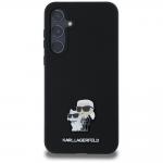 Carcasa Karl Lagerfeld Silicone Karl and Choupette Metal Pin compatibila cu Samsung Galaxy A55, Negru 2 - lerato.ro