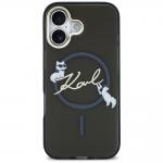 Carcasa Karl Lagerfeld IML Choupettes Karl Script Logo cu MagSafe compatibila cu iPhone 17, Negru 2 - lerato.ro