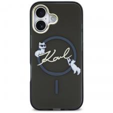 Carcasa Karl Lagerfeld IML Choupettes Karl Script Logo cu MagSafe compatibila cu iPhone 17, Negru