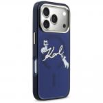 Carcasa Karl Lagerfeld IML Choupettes Karl Script Logo cu MagSafe compatibila cu iPhone 17 Pro Max, Albastru 5 - lerato.ro