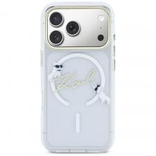 Carcasa Karl Lagerfeld IML Choupettes Karl Script Logo cu MagSafe compatibila cu iPhone 17 Pro Max, Transparent