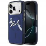 Carcasa Karl Lagerfeld IML Choupettes Karl Script Logo cu MagSafe compatibila cu iPhone 17 Pro, Albastru 4 - lerato.ro