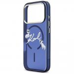 Carcasa Karl Lagerfeld IML Choupettes Karl Script Logo cu MagSafe compatibila cu iPhone 17 Pro, Albastru 7 - lerato.ro