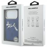 Carcasa Karl Lagerfeld IML Choupettes Karl Script Logo cu MagSafe compatibila cu iPhone 17 Pro, Albastru 9 - lerato.ro