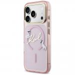 Carcasa Karl Lagerfeld IML Choupettes Karl Script Logo cu MagSafe compatibila cu iPhone 17 Pro Max, Roz 3 - lerato.ro