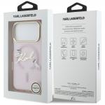 Carcasa Karl Lagerfeld IML Choupettes Karl Script Logo cu MagSafe compatibila cu iPhone 17 Pro Max, Roz 9 - lerato.ro