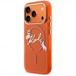 Carcasa Karl Lagerfeld IML Choupettes Karl Script Logo cu MagSafe compatibila cu iPhone 17 Pro, Portocaliu 3 - lerato.ro