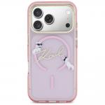 Carcasa Karl Lagerfeld IML Choupettes Karl Script Logo cu MagSafe compatibila cu iPhone 17 Pro, Roz 2 - lerato.ro