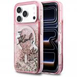 Carcasa Karl Lagerfeld Liquid Glitter Karl Script Logo cu MagSafe compatibila cu iPhone 17 Pro, Roz 4 - lerato.ro