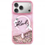 Carcasa Karl Lagerfeld Liquid Glitter Karl Script Logo cu MagSafe compatibila cu iPhone 17 Pro, Roz 2 - lerato.ro