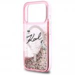 Carcasa Karl Lagerfeld Liquid Glitter Karl Script Logo cu MagSafe compatibila cu iPhone 17 Pro, Roz 7 - lerato.ro
