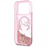 Carcasa Karl Lagerfeld Liquid Glitter Karl Script Logo cu MagSafe compatibila cu iPhone 17 Pro, Roz 8 - lerato.ro