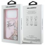 Carcasa Karl Lagerfeld Liquid Glitter Karl Script Logo cu MagSafe compatibila cu iPhone 17 Pro, Roz 9 - lerato.ro