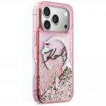 Carcasa Karl Lagerfeld Liquid Glitter Karl Script Logo cu MagSafe compatibila cu iPhone 17 Pro Max, Roz 5 - lerato.ro
