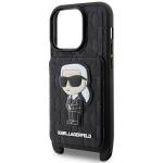 Carcasa Karl Lagerfeld Crossbody Saffiano Monogram Ikonik compatibila cu iPhone 14 Pro Max, Negru 7 - lerato.ro