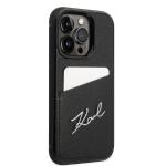 Carcasa Karl Lagerfeld Signature Logo Cardslot compatibila cu iPhone 14 Pro Max, Negru 3 - lerato.ro