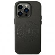 Carcasa Karl Lagerfeld Leather Perforated Logo compatibila cu iPhone 14 Pro Max, Negru