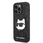 Carcasa Karl Lagerfeld Glitter Choupette Patch compatibila cu iPhone 14 Pro Max, Negru 3 - lerato.ro