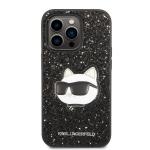 Carcasa Karl Lagerfeld Glitter Choupette Patch compatibila cu iPhone 14 Pro Max, Negru 2 - lerato.ro