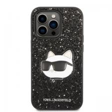 Carcasa Karl Lagerfeld Glitter Choupette Patch compatibila cu iPhone 14 Pro Max, Negru