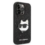 Carcasa Karl Lagerfeld Glitter Choupette Patch compatibila cu iPhone 14 Pro Max, Negru 5 - lerato.ro