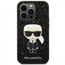 Carcasa Karl Lagerfeld Glitter Flakes Ikonik compatibila cu iPhone 14 Pro Max, Negru