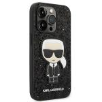 Carcasa Karl Lagerfeld Glitter Flakes Ikonik compatibila cu iPhone 14 Pro Max, Negru 5 - lerato.ro
