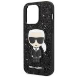 Carcasa Karl Lagerfeld Glitter Flakes Ikonik compatibila cu iPhone 14 Pro Max, Negru 7 - lerato.ro